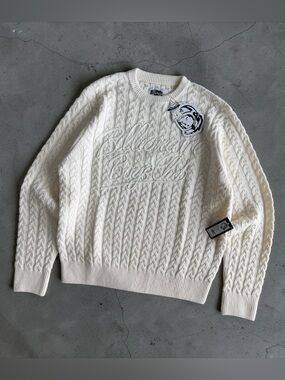 Billionaire Boys Club BB Signature Sweater -Gardenia, Size: L #831-9500 Men's